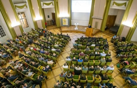 Der Musik-Campus als Teil der Stadtentwicklung. Präsenation in der Aula des Schlosses am 15.1.2020, Foto: Jörg Kersten