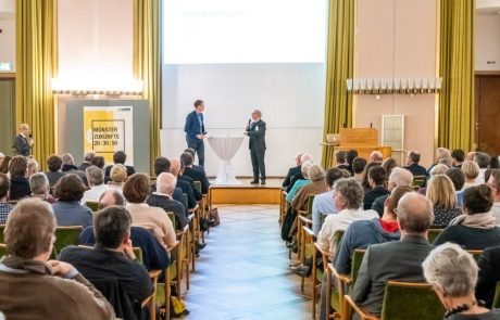 Der Musik-Campus als Teil der Stadtentwicklung. Präsenation in der Aula des Schlosses am 15.1.2020, Foto: Jörg Kersten